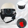 SanQing Retro Open Face Half Motorcycle, Cruiser Helmets-DOT (White, M) view 3
