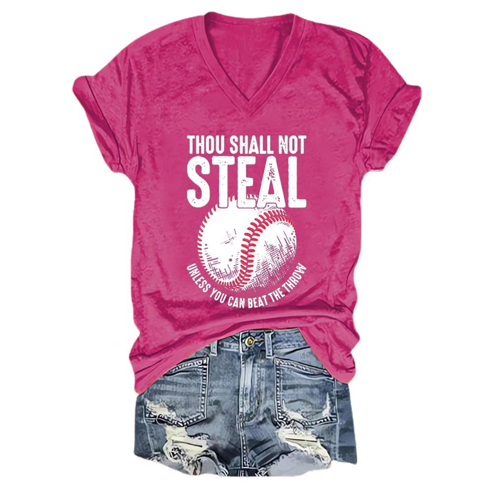 Thou Shall Not Steal Unless You Can Beat The Throw Tshirt Thou Shall Not Steal Shirt Baseball Shirt Women Thou Shall Not Steal Baseball Shirt Thou Shall Not Steal Tshirt Baseball T Pink
