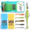 Texas Rig Kit 10 PCs 3/16oz with Paddle Tail Swimbaits and Reusable Bait Rig Keeper Case, Quick-Fishing Bass Fishing Lures Kit view 1