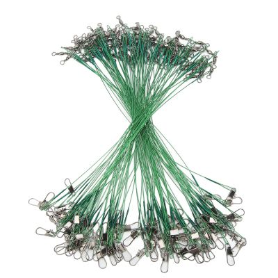100PCS Fishing Wire Leaders,Steel Leaders Fishing, Saltwater Leaders Wire with Swivels and Snaps (30cm)