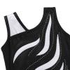 BAOHULU Gymnastics Leotard for Girls Kids Sparkle One Piece Practice Dance Outfit 5-14 Years B360_BlackWhite_12A view 2