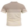COOFANDY Mens Striped Polo Shirts Short Sleeve Striped Textured Pullover Golf Polo T Shirts, Khaki and Beige, Large view 4