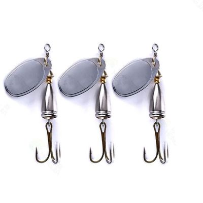 KTGCOZS Pack of 3 Fishing Lure Feather Hooks Spoon Spinners Baits Tackle Trout Salmon Surf 1/3oz