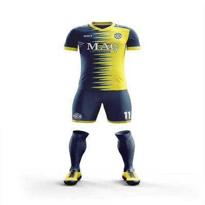 ORKY Kids Customize Soccer Jersey with Short, Boys Girls Personalized Name Team Outfit, Custom Made Futbol Uniform (Yellow 160cm)