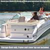 X AUTOHAUX Round Frame Bimini Top Storage Boot Cover Waterproof Boat Bimini Storage Bag 600D Polyester Canvas Sun Resist Beige 85"-90" Width Universal for 3 Bow 4 Bow view 2