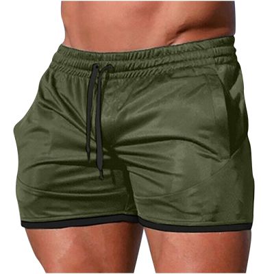 Muscularfit Men Elastic Shorts Summer Fashion Beach Shorts Casual Cotton Drawstring Swim Trunks with Pockets Trendy Clothes Mens Big and Tall Shorts Green XL