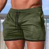 Muscularfit Men Elastic Shorts Summer Fashion Beach Shorts Casual Cotton Drawstring Swim Trunks with Pockets Trendy Clothes Mens Big and Tall Shorts Green XL view 2