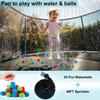 Maotifeys 1500LBS 10FT 12FT 14FT 15FT 16FT Tranpoline for Kids Adults with Sprinkler, Lights with Music Speaker, Socks, Water Ball, Heavy Duty with Basketball Hoop, Enclosure Net, Ladder, 16 FT Blue view 4