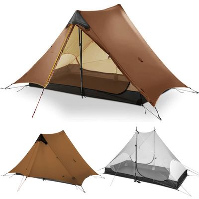 3F UL Gear Lanshan Ultralight Tent 3-Season Backpacking Tent for 2-Person Camping, Outdoor Lightweight Waterproof Professional Tent (2 Person-Khaki, 3 Season)