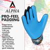 AlphaSports Soccer Goalie Gloves for Kids Boys, Youth and Adult Football Goalkeeper Gloves with 4mm Latex Palm and Double Wrist Protection (Cyan-Blue, Size 6 Suitable for 13 to 15 Years Old) view 2