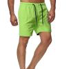 Muscularfit Amazon outlets Shorts for Men Casual Summer Beach Board Shorts Lightweight Stretch Drawstring Shorts Outdoor Athletic Shorts Shorts for Men with Pockets Green L view 2