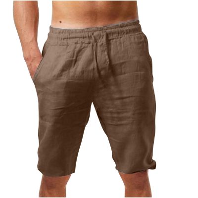 Muscularfit men Mens Casual Shorts 11 Inch Inseam Cotton Linen Shorts Drawstring Elastic Waist Shorts Summer Fashion Beach Shorts men shorts 2024 Brown XL