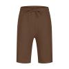 Muscularfit men Mens Casual Shorts 11 Inch Inseam Cotton Linen Shorts Drawstring Elastic Waist Shorts Summer Fashion Beach Shorts men shorts 2024 Brown XL view 3