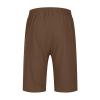 Muscularfit men Mens Casual Shorts 11 Inch Inseam Cotton Linen Shorts Drawstring Elastic Waist Shorts Summer Fashion Beach Shorts men shorts 2024 Brown XL view 4