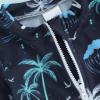 Hnyenmcko Infant Baby Boy Girls Rash Guard Swimsuit Short Sleeve Zipper Bathing Suit Toddler One Piece Swimwear Sunsuit (Cocoanut-Blue 02, 6-12 Months) view 2