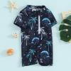 Hnyenmcko Infant Baby Boy Girls Rash Guard Swimsuit Short Sleeve Zipper Bathing Suit Toddler One Piece Swimwear Sunsuit (Cocoanut-Blue 02, 6-12 Months) view 4