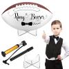 Liliful Size 6 Ring Bearer Football with 1 Stand 1 Signature Pen and Pump 9 Inches Custom Autograph Football Thank You Wedding Gift for Wedding Boys Girls Birthday Party view 1