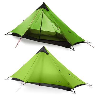 3F UL Gear Lanshan Ultralight Tent 4-Season Backpacking Tent for 1-Person Camping, Outdoor Lightweight Waterproof Professional Tent (1 Person-Green, 4 Season)