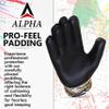 AlphaSports Soccer Goalie Gloves for Kids Boys, Youth and Adult Football Goalkeeper Gloves with 4mm Latex Palm and Double Wrist Protection (Black, Size 4 Suitable for 6 to 9 Years Old) view 2