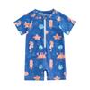 Hnyenmcko Infant Baby Boy Girls Rash Guard Swimsuit Short Sleeve Zipper Bathing Suit Toddler One Piece Swimwear Sunsuit (D-Blue, 18-24 Months) view 1