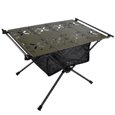 APLUSH Portable Camping Table, Aluminum Lightweight Beach Table with Easy Carrying Bag for Indoor, Outdoor, Camping, Backyard, BBQ, Party, Patio, Beach, Picnic,Travel,Fishing,Army Green