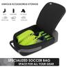 brooman Youth Adult Soccer Shoe Bag Sport Gear Waterproof Zippered Shoe Storage Organizer for Gym Golf Football Travel (Black) view 4