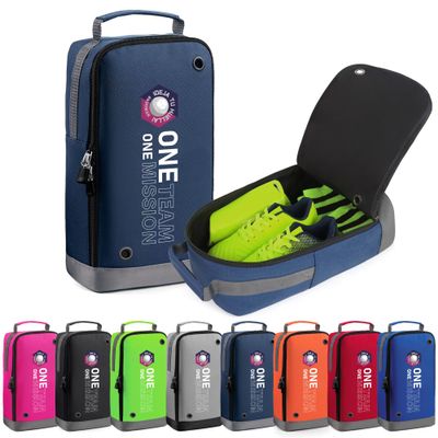 brooman Youth Adult Soccer Shoe Bag Sport Gear Waterproof Zippered Shoe Storage Organizer for Gym Golf Football Travel (Navy)