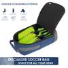brooman Youth Adult Soccer Shoe Bag Sport Gear Waterproof Zippered Shoe Storage Organizer for Gym Golf Football Travel (Navy) view 4