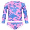 Girls Bathing Suits Long Sleeve Swimsuit Size 7-8 Years Old Pink Blue Tie Dye Stylish Rash Guard Swimwear view 1