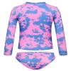 Girls Bathing Suits Long Sleeve Swimsuit Size 7-8 Years Old Pink Blue Tie Dye Stylish Rash Guard Swimwear view 2