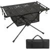 APLUSH Portable Camping Table, Aluminum Lightweight Beach Table with Easy Carrying Bag for Indoor, Outdoor, Camping, Backyard, BBQ, Party, Patio, Beach, Picnic,Travel,Fishing,Black view 1