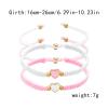 2Pcs Colorful Heart Beaded Matching Bracelets Love Heart String Rope Bracelet for Couple-pink+white, 1 view 2