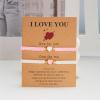 2Pcs Colorful Heart Beaded Matching Bracelets Love Heart String Rope Bracelet for Couple-pink+white, 1 view 3