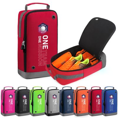 brooman Youth Adult Soccer Shoe Bag Sport Gear Waterproof Zippered Shoe Storage Organizer for Gym Golf Football Travel (Red)