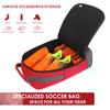 brooman Youth Adult Soccer Shoe Bag Sport Gear Waterproof Zippered Shoe Storage Organizer for Gym Golf Football Travel (Red) view 4