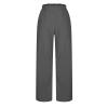 Basysin Linen Pants Women 2024 Summer Casual Wide Leg Pant Smocked High Waisted Palazzo Beach Pants Sweatpants with Pockets 05-Gray X-Large view 4