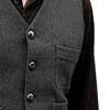 DGHM-JLMY Men's Slim Fit Herringbone Tweed Suits Vest Premium Wool Blend Waistcoat V Neck 5 Buttons Suit for Wedding (XX-Large,Dark Grey) view 3
