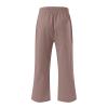Capri Pants for Women Summer 2025 Drawstring Elastic High Waist Cargo Pants with Pockets Solid Color Button Joggers view 4