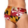 Zakqeik Flag of Maryland Men's Swim Trunk Sexy Swim Briefs Bikini Swimsuit Swimwear for Men S view 3
