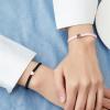 2Pcs Colorful Heart Beaded Matching Bracelets Love Heart String Rope Bracelet for Couple-black+white, 1 view 2