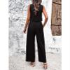 HANMAX Womens 2 Piece Sets Summer Sleeveless Button Up V Neck Vest Waistcoat and Wide Leg Pant Suits view 2