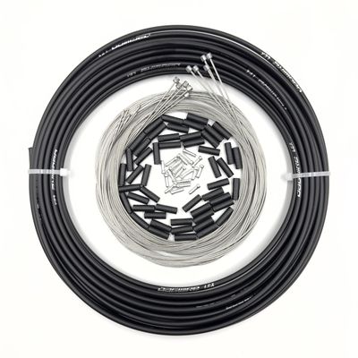 Farbetter Lined Bicycle Bike Derailleur/Shift Cable Housing, 4mm x 50ft, Including 50 PCS Cable End Caps Kit, The Most Trusted DIY Set for SRAM/Shimano Mountain Bike Road Bike (50ft+10 Inner Wires)