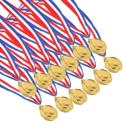 Veemoon 12pcs Football Match Medals Gold Award Medals for Student Sports Soccer Games