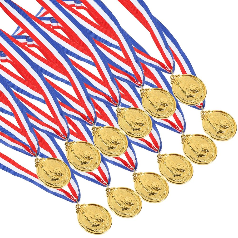 Veemoon 12pcs Football Match Medals Gold Award Medals for Student Sports Soccer Games