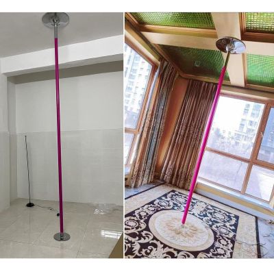 SHYP 45mm Spinning Static Dance Pole Kit, Professional Height Adjustable Dance Pole for Home Exercise Club Party Pub Gym, Portable Dancing Pole Kit with Extension (Size : 2.42-2.82m/7.9-9.3ft)