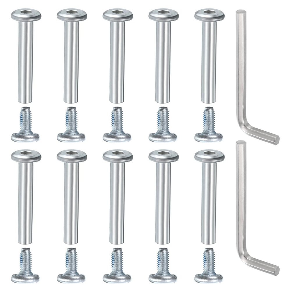 uxcell 10 Pcs Inline Skate Wheel Socket Screws, Roller Skate Replacement Accessories 1.42 x 0.24 Shaft Hex Socket Screws with 2 Pcs Installation Tools