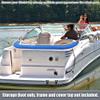 X AUTOHAUX Round Frame Bimini Top Storage Boot Cover Boat Bimini Storage Bag 600D Polyester Canvas Sun Resist Pacific Blue 97"-103" Width Universal for 3 Bow 4 Bow view 2