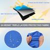 X AUTOHAUX Round Frame Bimini Top Storage Boot Cover Boat Bimini Storage Bag 600D Polyester Canvas Sun Resist Pacific Blue 97"-103" Width Universal for 3 Bow 4 Bow view 4