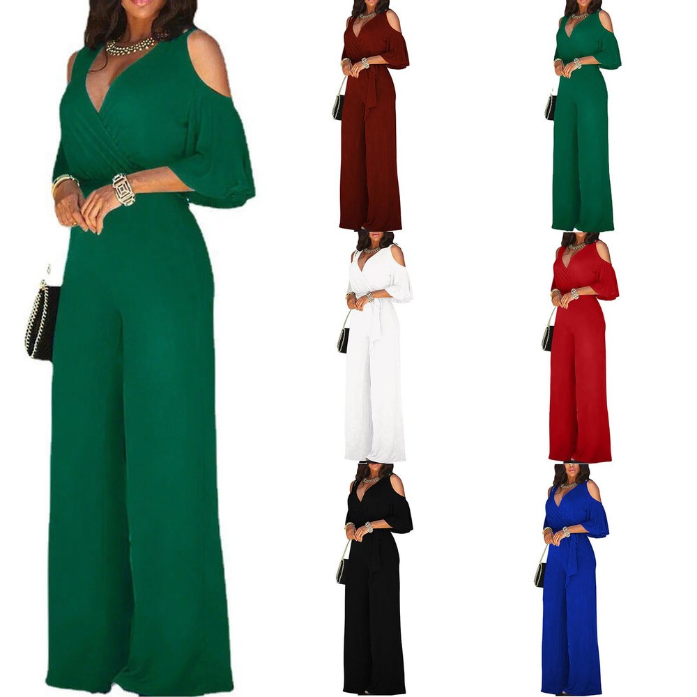 Jumpsuits for Women Dressy Wedding Guest Elegant V Neck Wide Leg Jumpsuit Bow Tie Plus Size Summer Casual Romper 2024 Rompers for Wedding Occasions Wedding Guest Jumpsuit Short Sleeve Jumpsuits