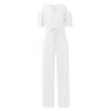 Jumpsuits for Women Dressy Wedding Guest Elegant V Neck Wide Leg Jumpsuit Bow Tie Plus Size Summer Casual Romper 2024 Rompers for Wedding Occasions Wedding Guest Jumpsuit Short Sleeve Jumpsuits view 4